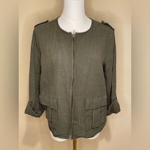 Sanctuary Green Utility Jacket with Adjustable Sleeves